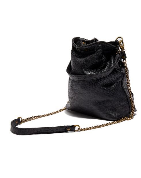 Sac seau en Cuir Bubble Malia noir - 24x13x28 cm