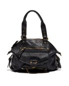 Sac à main en Cuir d'Agneau Mini Odélia noir - 29x22x3 cm