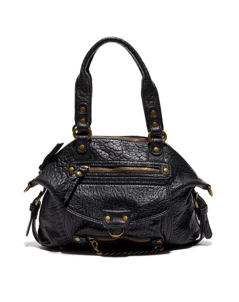 Sac à main en Cuir d'Agneau Mini Odélia noir - 29x22x3 cm