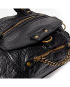 Sac à main en Cuir d'Agneau Mini Odélia noir - 29x22x3 cm