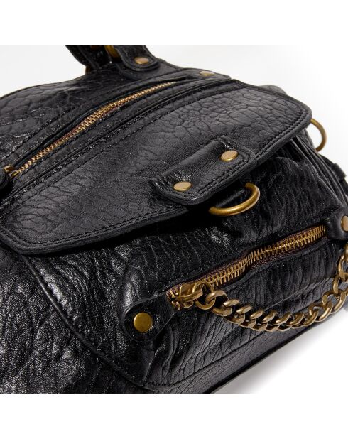 Sac à main en Cuir d'Agneau Mini Odélia noir - 29x22x3 cm