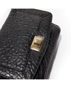 Sac bandoulière  en Cuir d'Agneau Gaby noire - 21x15x7 cm