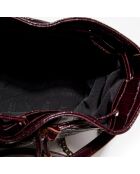 Sac porté épaule en Cuir croco Malia bordeaux - 24x13x28 cm