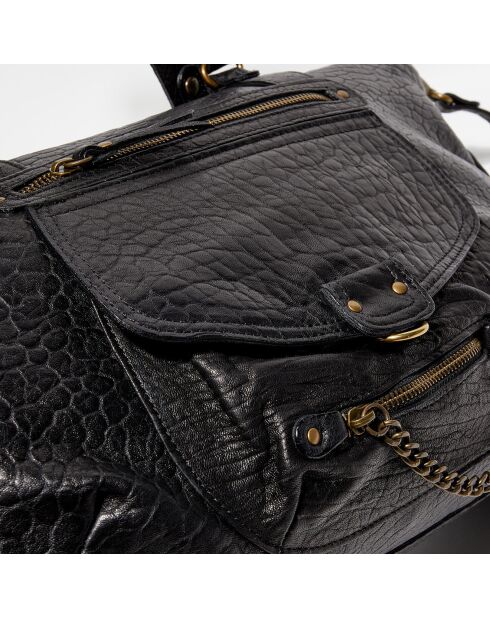 Zwarte handtas van lamsleer van Odelia - 40x27x12 cm