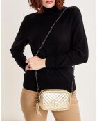 Schultertasche Gold Pat aus Leder, 10 x 18 x 5 cm