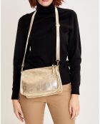 Bolso de hombro Vero de piel dorada - 25x18,5x12 cm