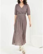 Robe Plumetis pailletée rose/multicolore