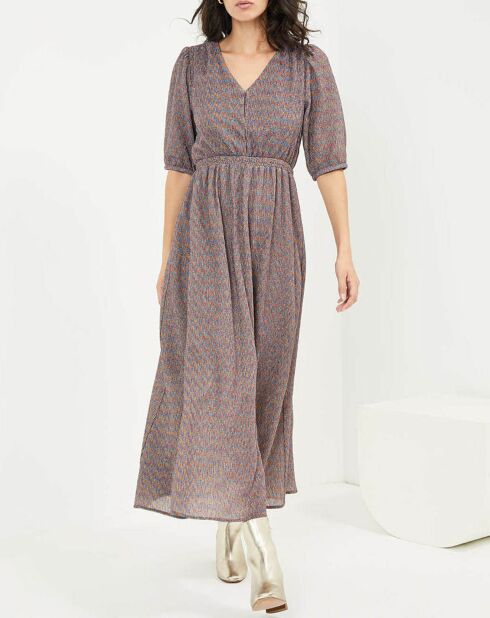 Robe Plumetis pailletée rose/multicolore