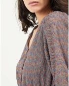 Robe Plumetis pailletée rose/multicolore