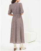 Robe Plumetis pailletée rose/multicolore