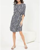 Robe Forest imprimée marine/écru