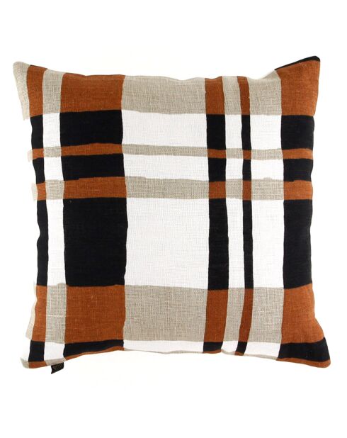 Housse de coussin en Lin & Coton Cork caramel - 45x45 cm