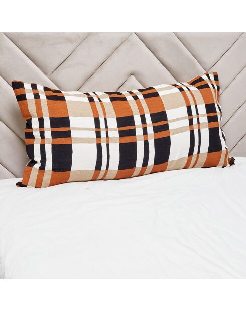 Housse de coussin en Lin & Coton Cork caramel - 55x110 cm