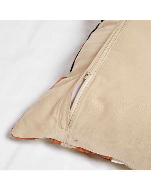 Housse de coussin en Lin & Coton Cork caramel - 55x110 cm