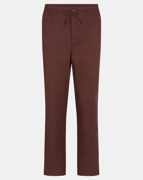 Pantalon chino jogging en Coton Nujog marron foncé