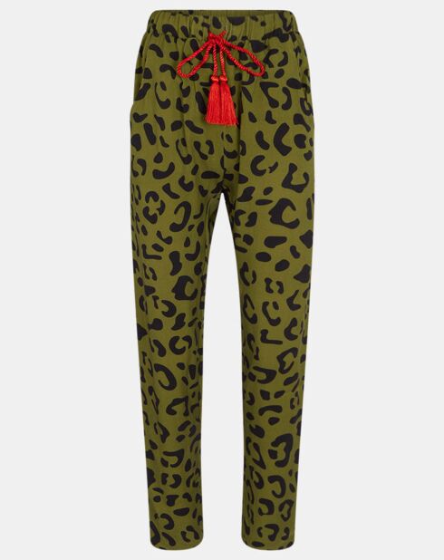 Pantalon Moskova imprimé léopard