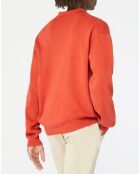 Pull polo en Maille de Coton Dolonit rouge orangé