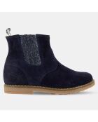 Bottines en Velours de cuir Trip Jodzip bleu marine