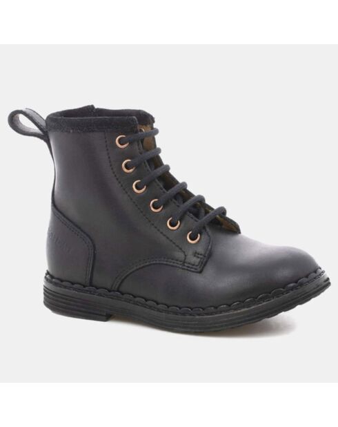 Boots en Cuir Ubac à lacets noires