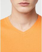 T-Shirt en Coton bio Sishev col V orange