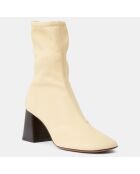 Bottines en Cuir Lepus jaune pâle - Talon 7 cm