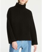 Pull en Laine & Cachemire Sydney col montant noir