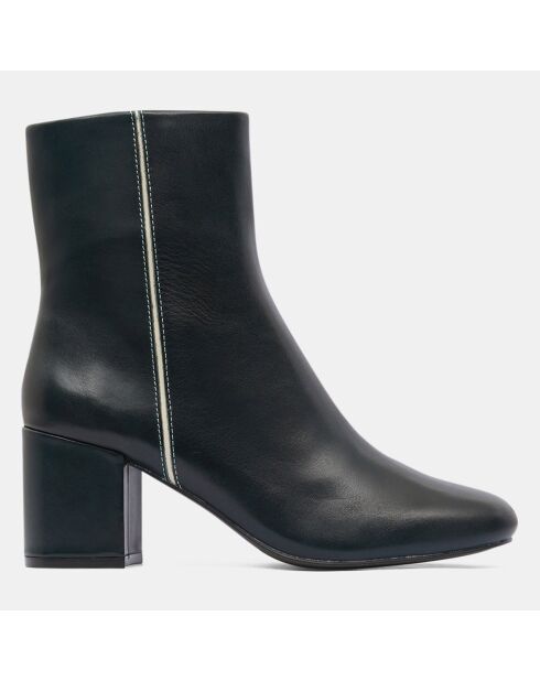 Bottines en Cuir talon détail vertes - Talon 7 cm