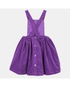 Robe tablier en Velours milleraies Artik violette