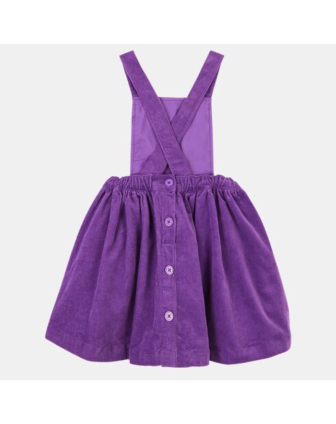 Robe tablier en Velours milleraies Artik violette