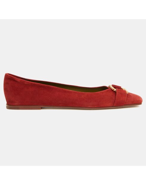 Ballerines en Velours de Cuir Erminia rouges