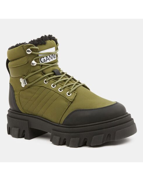 Boots Mountains fourrées kaki/noir