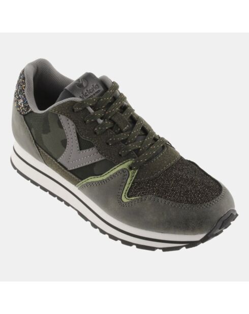 Baskets Running kaki/noir