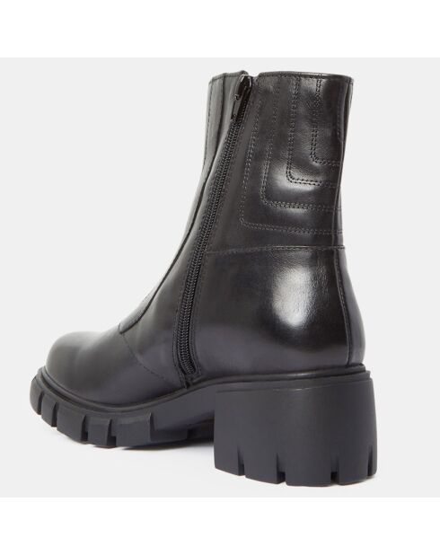 Boots en Cuir matelassées noires - Talon 5,5 cm