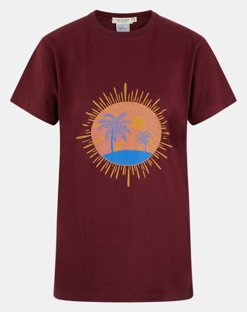 Segur T-shirt van katoen met bordeauxrode print