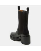 Chelsea Boots en Cuir Mid noires - Talon 8 cm