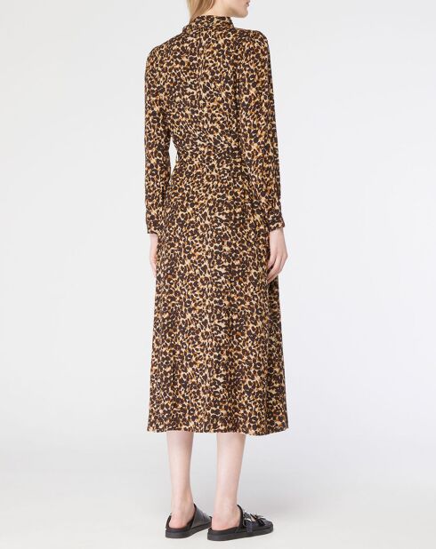 Robe Agathe léopard marron