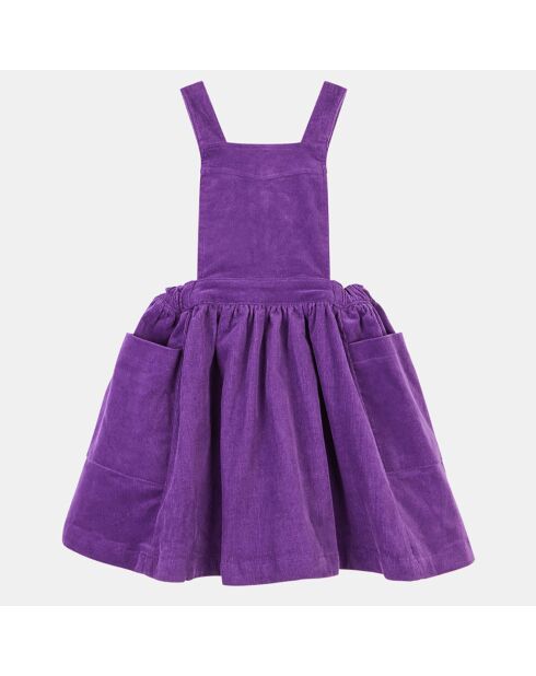 Robe tablier en Velours milleraies Artik violette