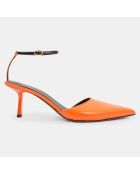 Slingbacks en Cuir Toliman orange - Talon 6.5 cm