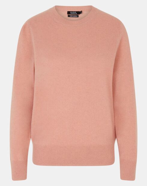 Pull 100% Cachemire Zabri col rond rose