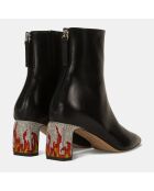 Bottines en Cuir Lete noires - Talon 6 cm
