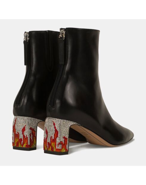 Bottines en Cuir Lete noires - Talon 6 cm