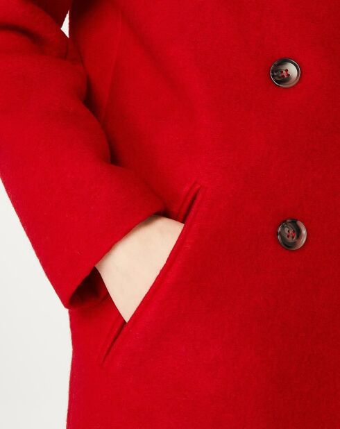 Cappotto Riverain in misto lana rosso