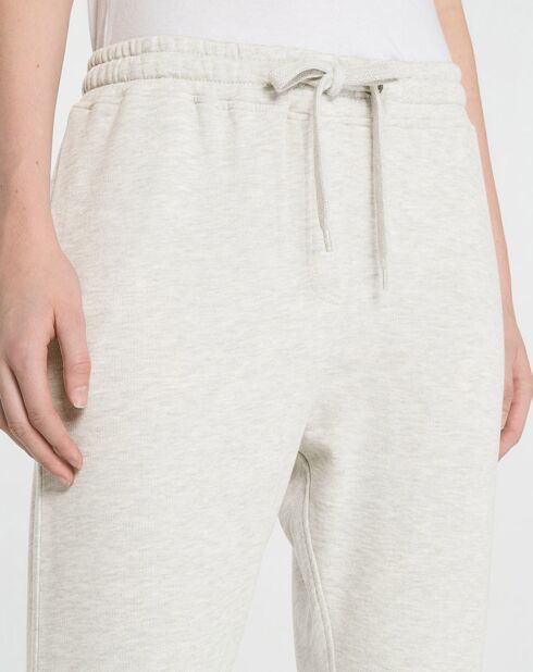 Jogging en Coton molleton bio Léon resserré  gris chiné