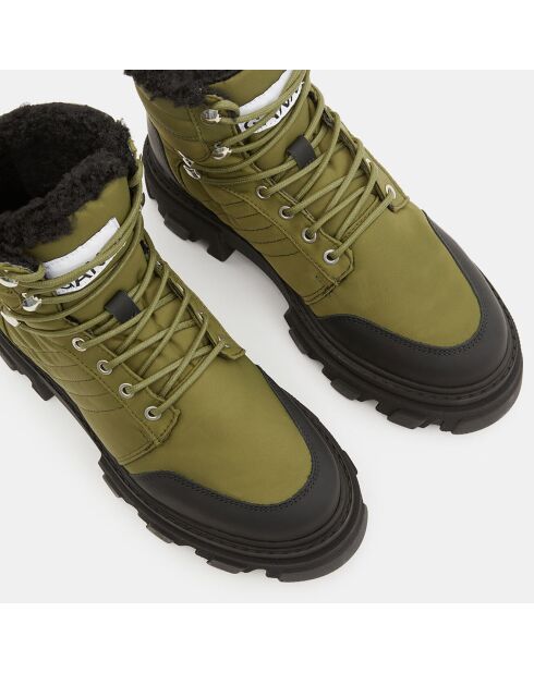 Boots Mountains fourrées kaki/noir
