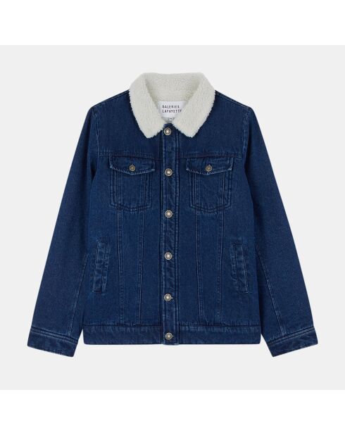 Veste en jean en Coton bio Joey doublure molletonnée bleue