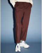 Pantalon chino jogging en Coton Nujog marron foncé