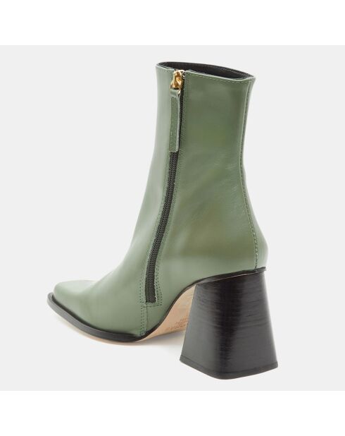 Bottines en Cuir South kaki - Talon 8.5 cm