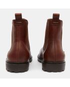 Chelsea boots en Cuir Elba marron foncé