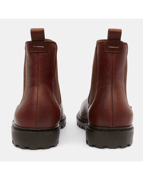 Chelsea boots en Cuir Elba marron foncé