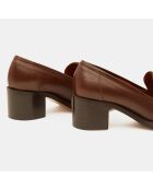 Mocassins en Cuir marron - Talon 5.5 cm